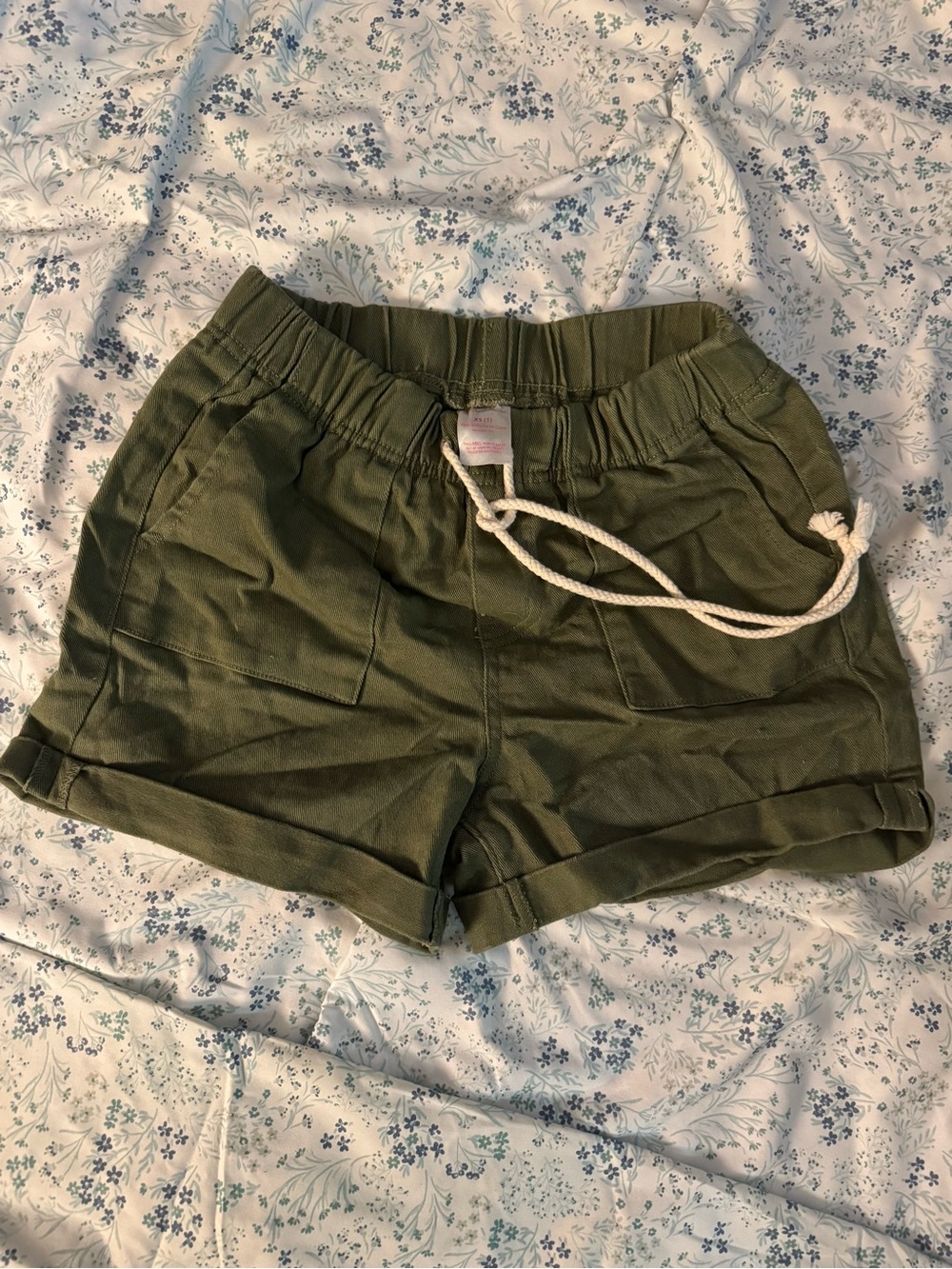 Women’s Olive Green Casual Drawstring Shorts